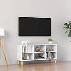 vidaXL TV Cabinet with Solid Wood Legs White 103.5x30x50 cm