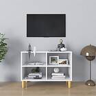 vidaXL TV Cabinet with Solid Wood Legs White 69.5x30x50 cm