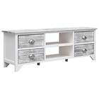 vidaXL TV Cabinet White and Grey 115x30x40 cm Paulownia Wood