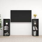 vidaXL TV Cabinets 2 pcs Black 107x35x37 cm Chipboard