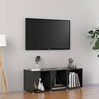 vidaXL TV Cabinet High Gloss Grey 107x35x37 cm Chipboard