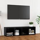 vidaXL TV Cabinet High Gloss Black 142.5x35x36.5 cm Chipboard