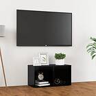 vidaXL TV Cabinet High Gloss Black 72x35x36.5 cm Chipboard