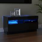 vidaXL TV Cabinet with LED Lights High Gloss Black 80x35x40 cm