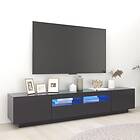 vidaXL TV Cabinet with LED Lights Grey 200x35x40 cm