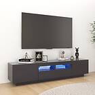 vidaXL TV Cabinet with LED Lights Grey 180x35x40 cm
