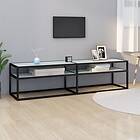 vidaXL TV Cabinet Black with Tempered Glass 160x40x40 cm