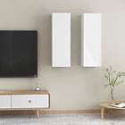 vidaXL TV Cabinets 2 pcs High Gloss White 30.5x30x90 cm Chipboard