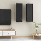 vidaXL TV Cabinets 2 pcs High Gloss Black 30.5x30x90 cm Chipboard