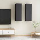 vidaXL TV Cabinets 2 pcs Grey 30.5x30x90 cm Chipboard