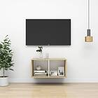 vidaXL Wall-mounted TV Cabinet Sonoma Oak and White 37x37x72 cm Chipboard
