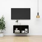 vidaXL Wall-mounted TV Cabinet High Gloss Black 37x37x72 cm Chipboard