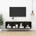 vidaXL Wall-mounted TV Cabinet High Gloss Black 37x37x142.5 cm Chipboard
