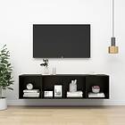 vidaXL Wall-mounted TV Cabinet Black 37x37x142.5 cm Chipboard