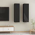 vidaXL TV Cabinets 2 pcs High Gloss Black 30.5x30x110 cm Chipboard