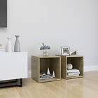 vidaXL TV Cabinets 2 pcs White and Sonoma Oak 37x35x37 cm Chipboard