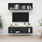 vidaXL Wall-mounted TV Cabinets 2 pcs High Gloss Grey Chipboard