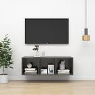 vidaXL Wall-mounted TV Cabinet High Gloss Grey 37x37x107 cm Chipboard