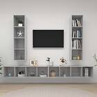 vidaXL Wall-mounted TV Cabinets 4 pcs Concrete Grey Chipboard