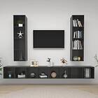 vidaXL Wall-mounted TV Cabinets 4 pcs High Gloss Grey Chipboard
