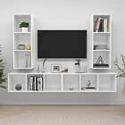 vidaXL Wall-mounted TV Cabinets 4 pcs High Gloss White Chipboard