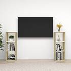 vidaXL TV Cabinets 2 pcs White & Sonoma Oak 107x35x37 cm Chipboard