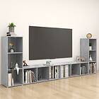 vidaXL TV Cabinets 4 pcs Concrete Grey 107x35x37 cm Chipboard