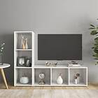 vidaXL TV Cabinets 2 pcs High Gloss White 107x35x37 cm Chipboard
