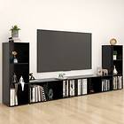 vidaXL TV Cabinets 4 pcs Black 107x35x37 cm Chipboard
