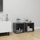 vidaXL TV Cabinets 2 pcs High Gloss Grey 37x35x37 cm Chipboard