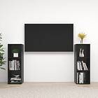 vidaXL TV Cabinets 2 pcs High Gloss Black 107x35x37 cm Chipboard