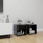 vidaXL TV Cabinets 2 pcs High Gloss Black 37x35x37 cm Chipboard