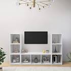 vidaXL TV Cabinets 3 pcs High Gloss White 107x35x37 cm Chipboard