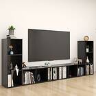 vidaXL TV Cabinets 4 pcs High Gloss Black 107x35x37 cm Chipboard