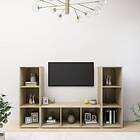 vidaXL TV Cabinets 3 pcs Sonoma Oak 107x35x37 cm Chipboard