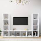 vidaXL TV Cabinets 3 pcs White 142.5x35x36.5 cm Chipboard
