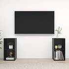 vidaXL TV Cabinets 2 pcs High Gloss Black 72x35x36.5 cm Chipboard