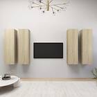 vidaXL TV Cabinets 4 pcs Sonoma Oak 30.5x30x110 cm Chipboard
