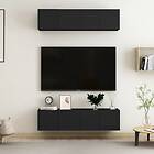 vidaXL TV Cabinets 4 pcs Black 60x30x30 cm Chipboard