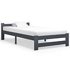 vidaXL Bed Frame Dark Grey Solid Pine Wood 100x200 cm