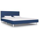 vidaXL Bed Frame Blue Fabric 150x200 cm