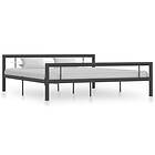 vidaXL Bed Frame Grey and White Metal 180x200 cm