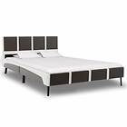 vidaXL Bed Frame Grey and White Faux Leather 135x190 cm