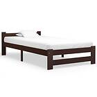 vidaXL Bed Frame Dark Brown Solid Pine Wood 100x200 cm