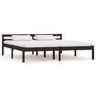 vidaXL Bed Frame Dark Brown Solid Pine Wood 180x200 cm 6FT Super King