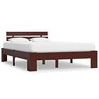 vidaXL Bed Frame Dark Brown Solid Pine Wood 120x200 cm