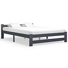 vidaXL Bed Frame Dark Grey Solid Pine Wood 140x200 cm