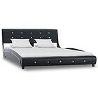 vidaXL Bed Frame Black Faux Leather 135x190 cm