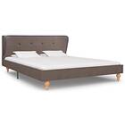 vidaXL Bed Frame Taupe Fabric 135x190 cm