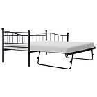 vidaXL Bed Frame Black Steel 180x200/90x200 cm